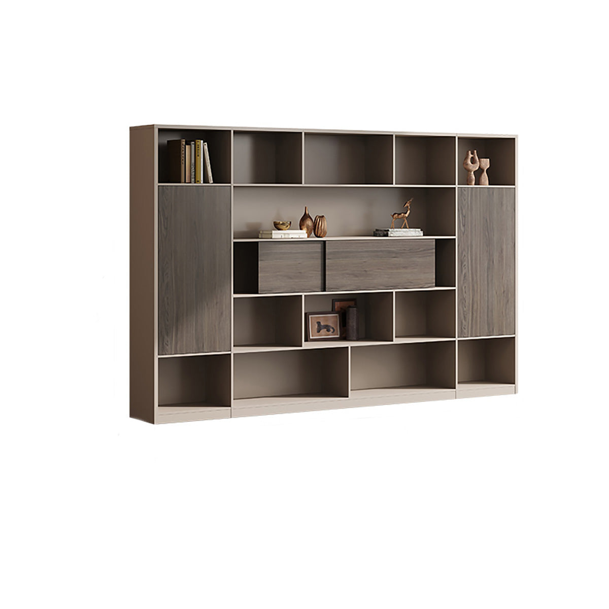 ArvionFurn Executive Office Desk with 5cm Thick Floating-Layer Top & Large Storage Side Cabinet