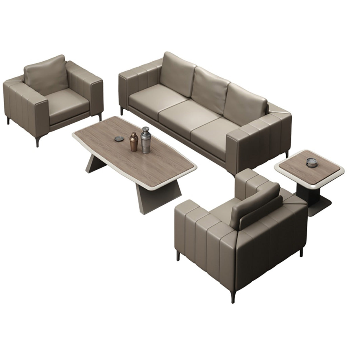 ArvionFurn Executive Office Desk with 5cm Thick Floating-Layer Top & Large Storage Side Cabinet