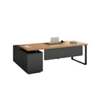 ArvionFurn L-Shaped Executive Desk Set with Side Cabinet, Filing Cabinets & Office Chair