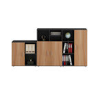 ArvionFurn L-Shaped Executive Desk Set with Side Cabinet, Filing Cabinets & Office Chair