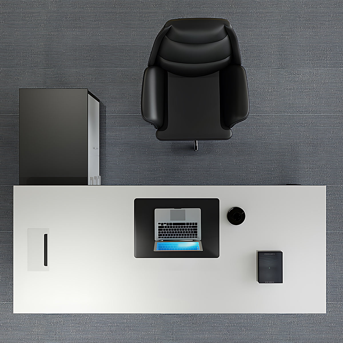 ArvionFurn L-Shaped Executive Desk Set with Side Cabinet, Filing Cabinets & Office Chair