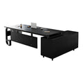 ArvionFurn L-Shaped Manager Desk with 3.2cm Thick Top & Extra-Large Storage Cabinet