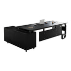 ArvionFurn L-Shaped Manager Desk with 3.2cm Thick Top & Extra-Large Storage Cabinet
