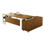 ArvionFurn L-Shaped Manager Desk with 3.2cm Thick Top & Extra-Large Storage Cabinet