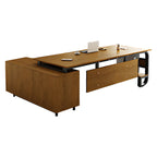 ArvionFurn L-Shaped Manager Desk with 3.2cm Thick Top & Extra-Large Storage Cabinet