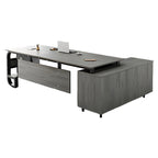 ArvionFurn L-Shaped Manager Desk with 3.2cm Thick Top & Extra-Large Storage Cabinet