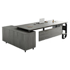 ArvionFurn L-Shaped Manager Desk with 3.2cm Thick Top & Extra-Large Storage Cabinet