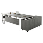 ArvionFurn L-Shaped Manager Desk with 3.2cm Thick Top & Extra-Large Storage Cabinet