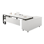 ArvionFurn L-Shaped Manager Desk with 3.2cm Thick Top & Extra-Large Storage Cabinet