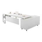 ArvionFurn L-Shaped Manager Desk with 3.2cm Thick Top & Extra-Large Storage Cabinet