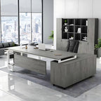 ArvionFurn L-Shaped Manager Desk with 3.2cm Thick Top & Extra-Large Storage Cabinet