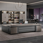 ArvionFurn Premium L-Shaped Executive Desk, 160–320cm, Optional Office Chair & Filing Cabinet