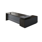 ArvionFurn Modern L-Shaped Executive Desk with 50mm Thick Top & Large Storage Cabinet