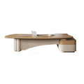 ArvionFurn Luxury Executive Desk, 180–320cm, 50mm Curved Top & Solid Wood Veneer Edging