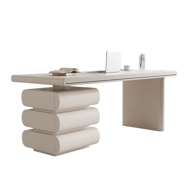Cream Style Modern Solid Wood Desk Luxury Office Table 140–200cm