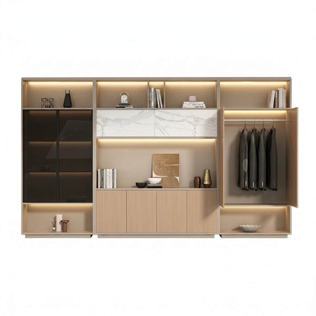Modern L-Shaped Executive Desk Office Table Set 1.8–3m MDF