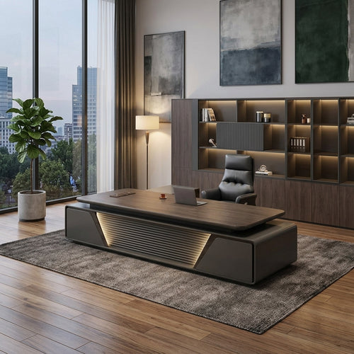 Executive Desk Set Lacquer Finish Modern Office Table 1.8–3.2m