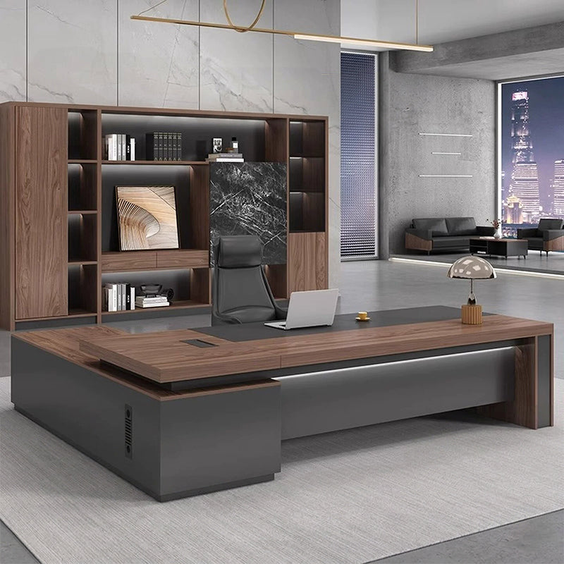 ArvionFurn L-Shaped Executive Desk, Modern Manager Office Table, 160–260cm