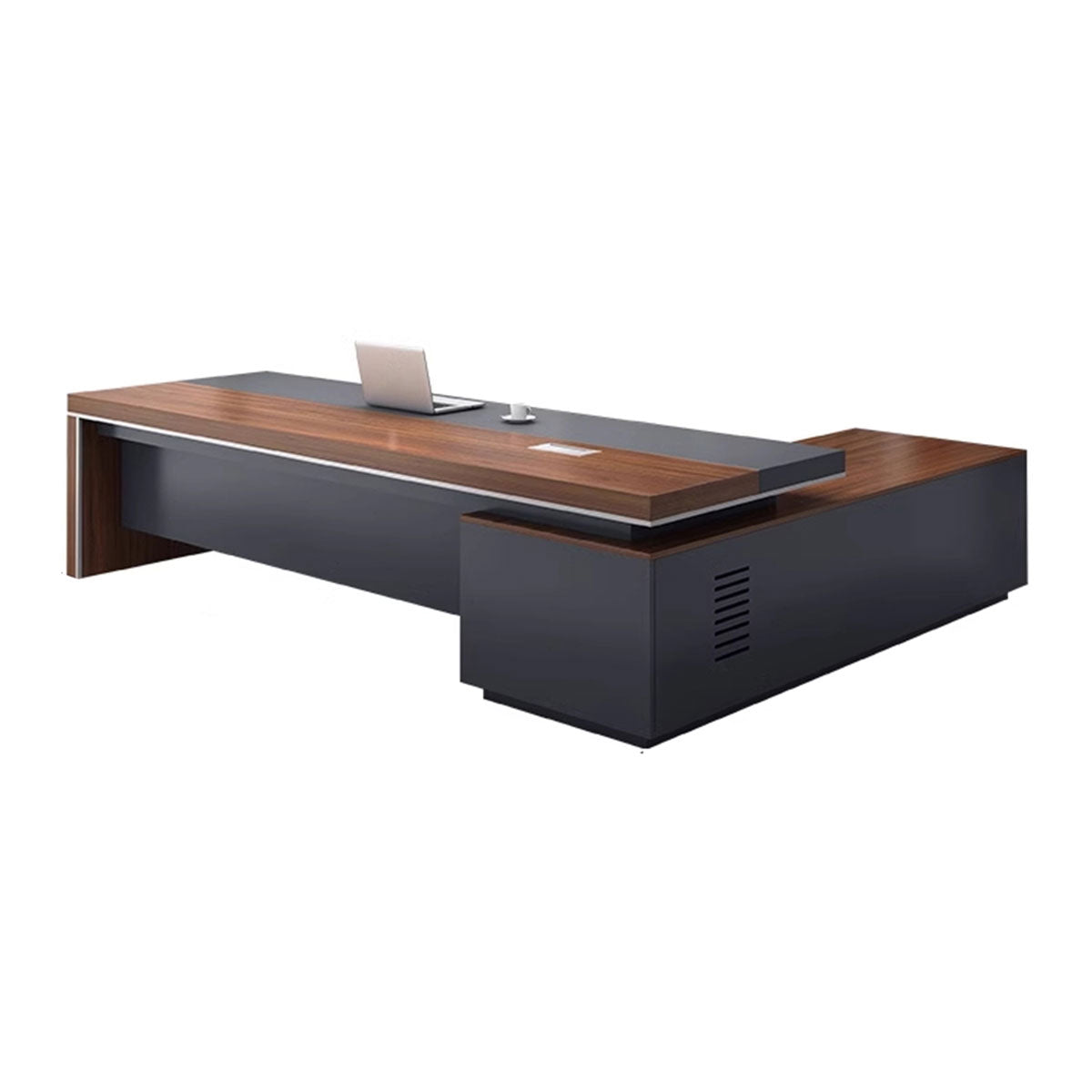 ArvionFurn L-Shaped Executive Desk Set, 160–300cm, Optional Side Cabinet & Office Chair