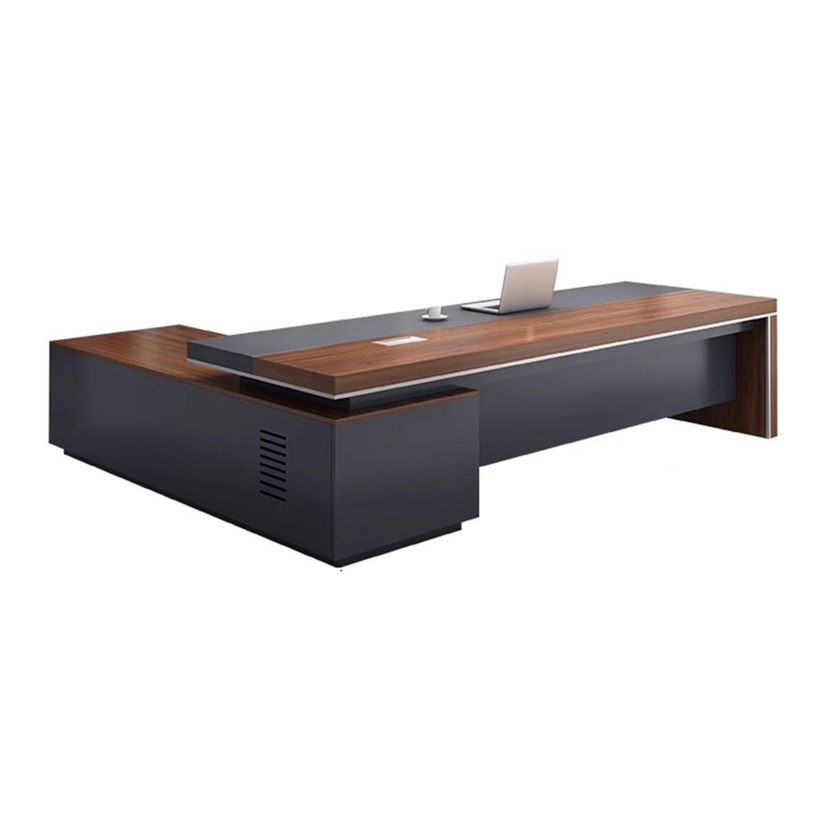 ArvionFurn L-Shaped Executive Desk Set, 160–300cm, Optional Side Cabinet & Office Chair