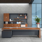 ArvionFurn L-Shaped Executive Desk Set, 160–300cm, Optional Side Cabinet & Office Chair