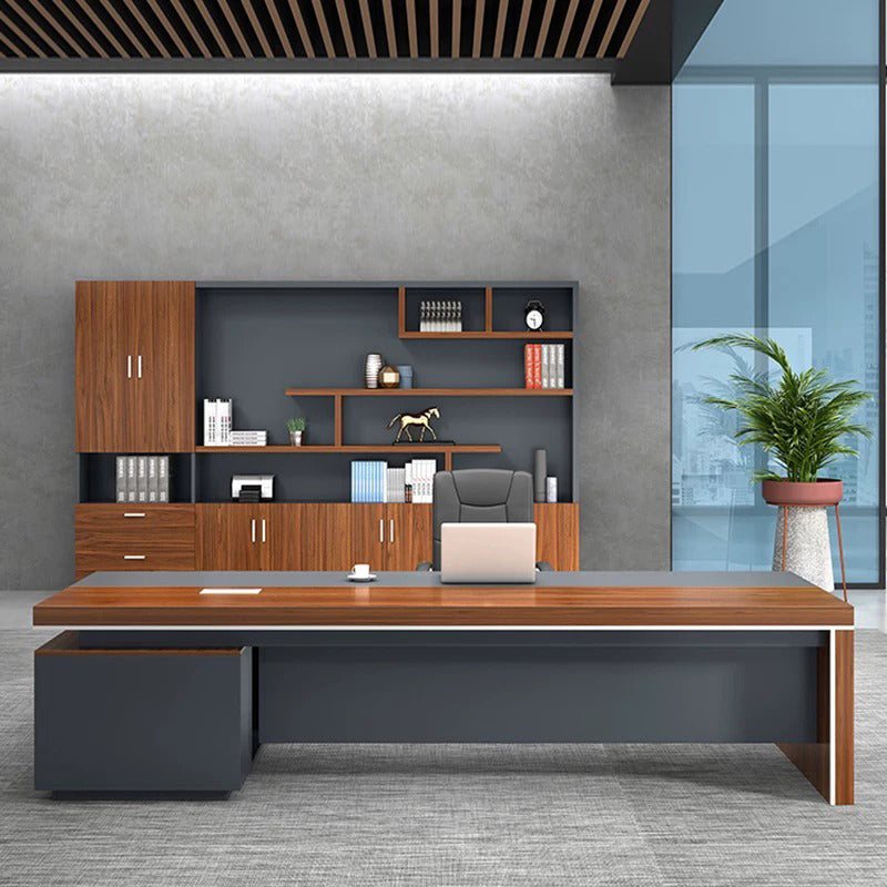 ArvionFurn L-Shaped Executive Desk Set, 160–300cm, Optional Side Cabinet & Office Chair