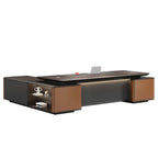 ArvionFurn Luxury L-Shaped Executive Desk, 240–350cm, Optional Office Chair & Filing Cabinet