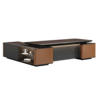 ArvionFurn Luxury L-Shaped Executive Desk, 240–350cm, Optional Office Chair & Filing Cabinet