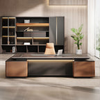 ArvionFurn Luxury L-Shaped Executive Desk, 240–350cm, Optional Office Chair & Filing Cabinet