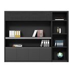ArvionFurn Black L-Shaped Executive Desk, 180–260cm, Optional Office Chair & Filing Cabinet