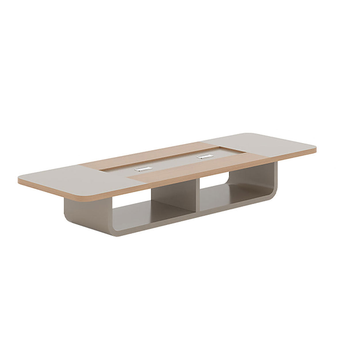 Oval Conference Table with Cable Management Box and Dual Colour Panel Design | ArvionFurn