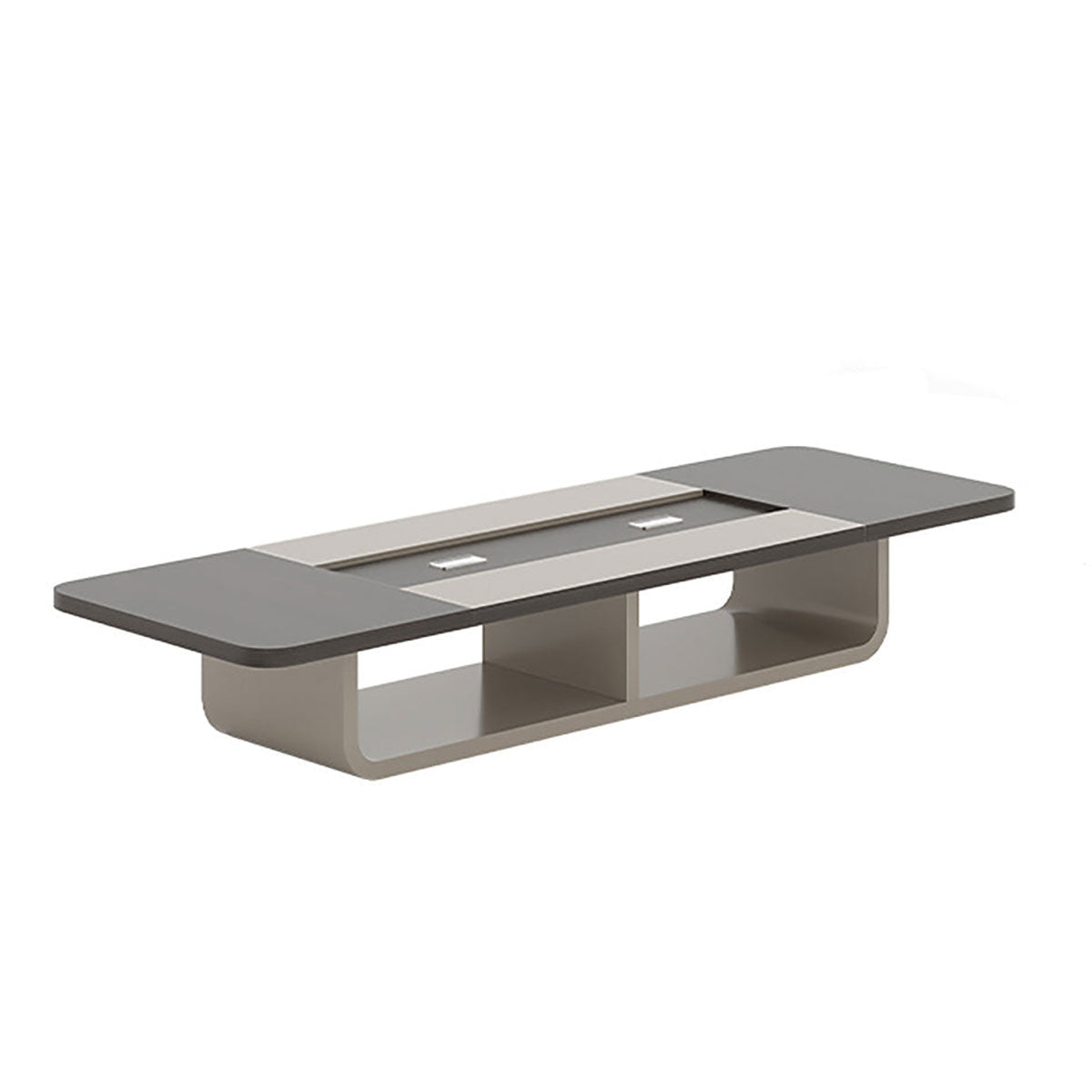 Oval Conference Table with Cable Management Box and Dual Colour Panel Design | ArvionFurn