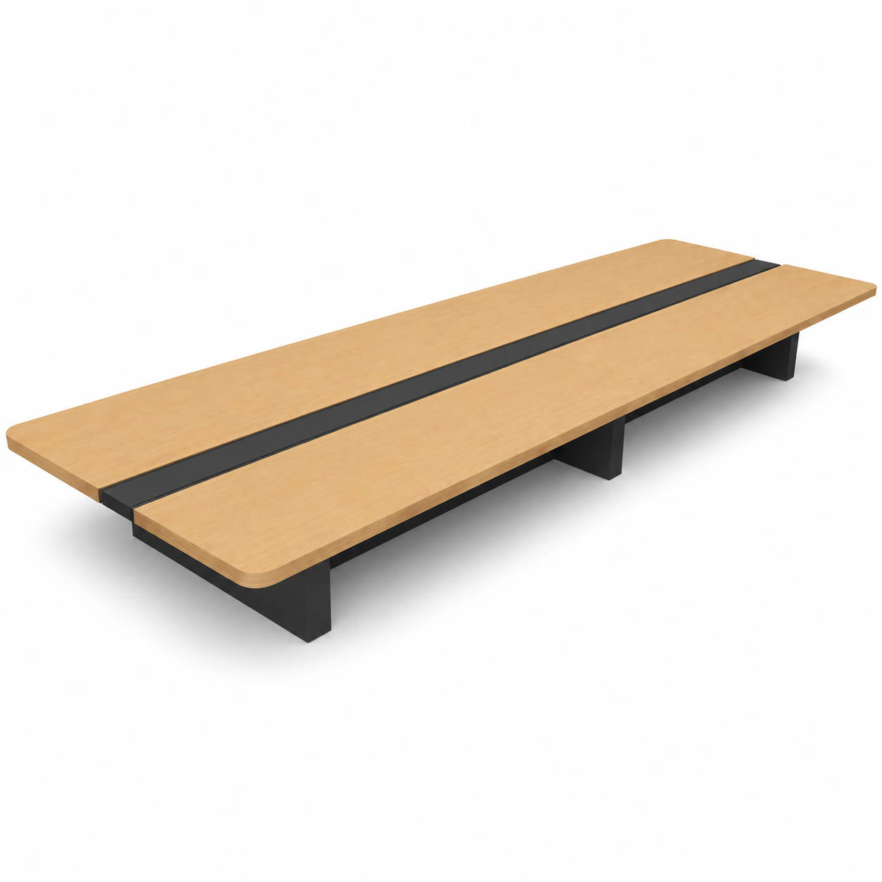 Large Conference Table and Chair Set with Rounded Corners and Custom Sizes for Office Meeting Rooms
