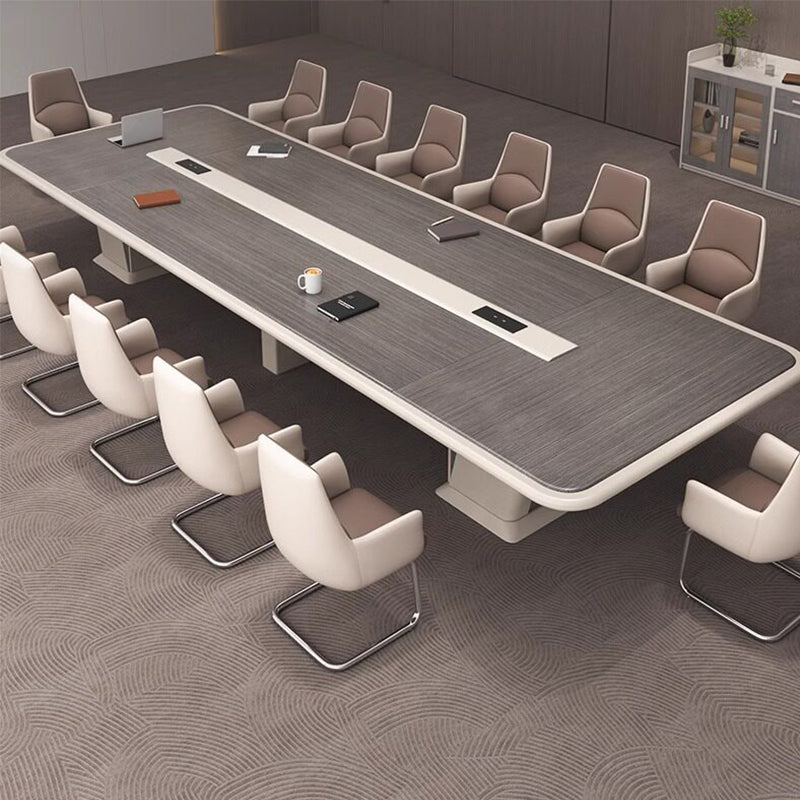 ArvionFurn Large Conference Table, 2.2–8m, 45mm Piano-Lacquered Top & Hidden Cable Box