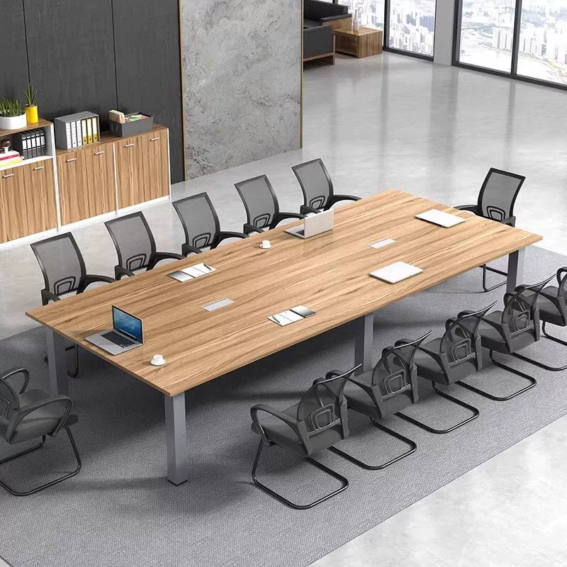 ArvionFurn Rectangular Office Meeting Table, 25mm Thick Top & Heavy-Duty Steel Legs