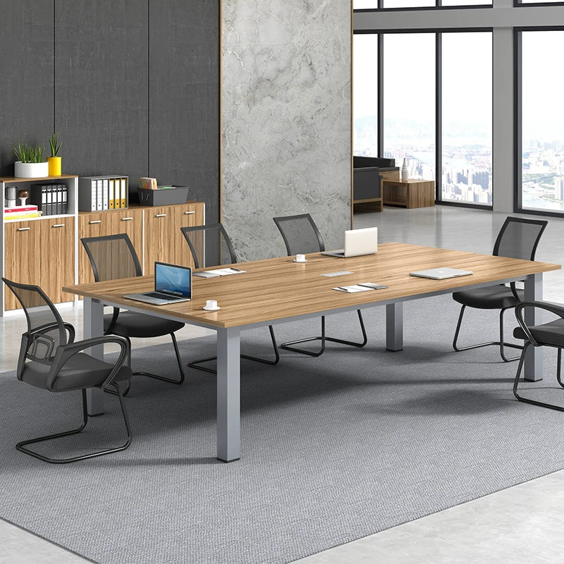 ArvionFurn Rectangular Office Meeting Table, 25mm Thick Top & Heavy-Duty Steel Legs