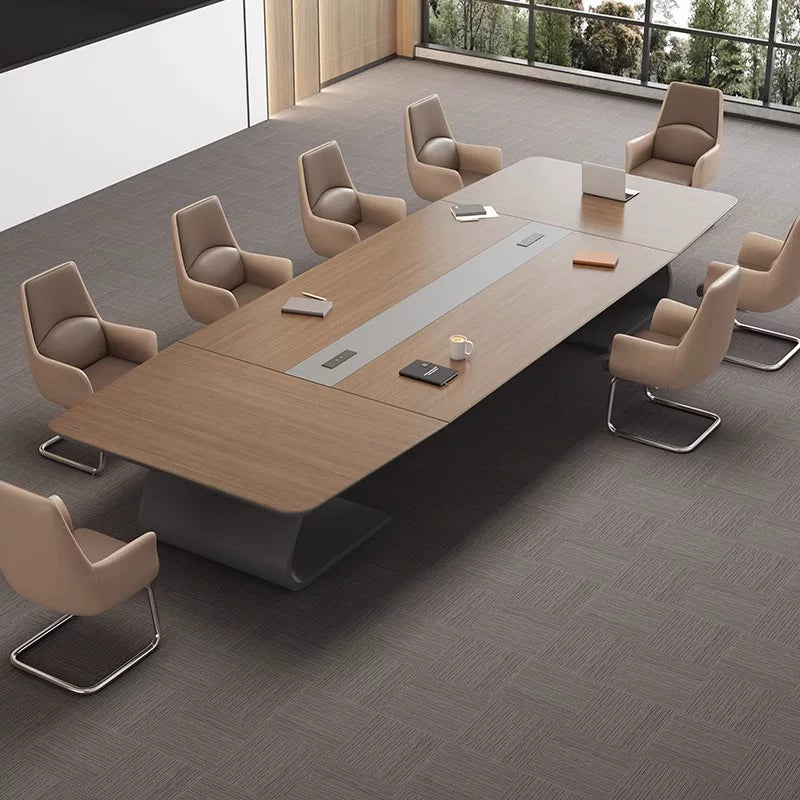 ArvionFurn Luxury Large Conference Table, 2.2–8m, 50mm Thick Two-Tone Top