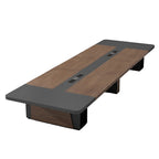 ArvionFurn Modern Meeting Table, 2.4–7m, 50mm Thick Two-Tone Top with Open Storage