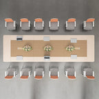 ArvionFurn Large Conference Table, 2.4–7m, 50mm Curved Two-Tone Top & Geometric Leg Meeting Room Table