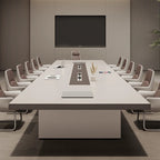 ArvionFurn Luxury Conference Table, 2.2–8m Modern Boardroom Desk with Optional Chairs