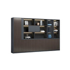 ArvionFurn Wooden Office Storage Cabinet, 80–400cm, Gray or Khaki