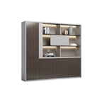 ArvionFurn Wooden Office Storage Cabinet, 80–400cm, Gray or Khaki