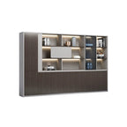 ArvionFurn Wooden Office Storage Cabinet, 80–400cm, Gray or Khaki