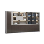 ArvionFurn Wooden Office Storage Cabinet, 80–400cm, Gray or Khaki
