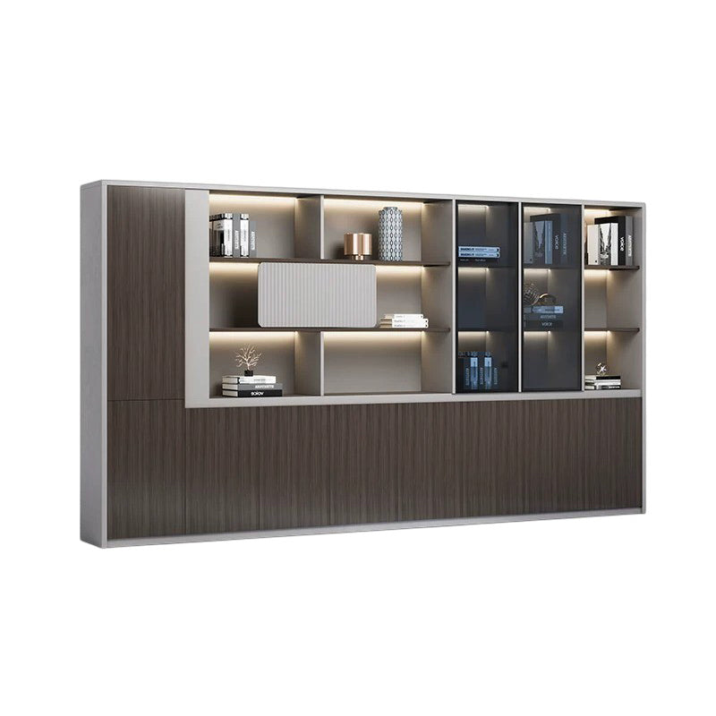 ArvionFurn Wooden Office Storage Cabinet, 80–400cm, Gray or Khaki