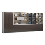 ArvionFurn Wooden Office Storage Cabinet, 80–400cm, Gray or Khaki