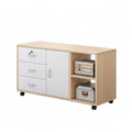 ArvionFurn Mobile Office Storage Cabinet with 1 Door, 3 Drawers & Locking Casters