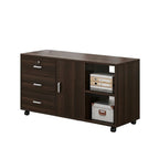 ArvionFurn Mobile Office Storage Cabinet with 1 Door, 3 Drawers & Locking Casters