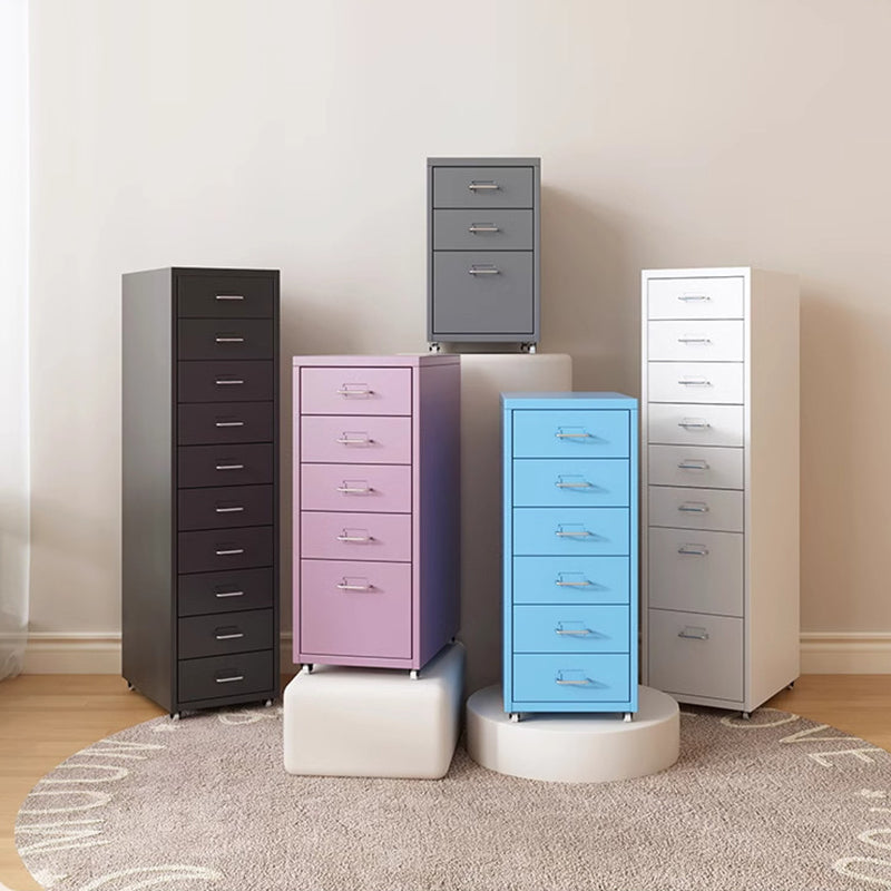 ArvionFurn Metal Storage Cabinet on Wheels, Mobile Steel Drawer Unit for Home or Office