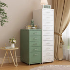 ArvionFurn Metal Storage Cabinet on Wheels, Mobile Steel Drawer Unit for Home or Office
